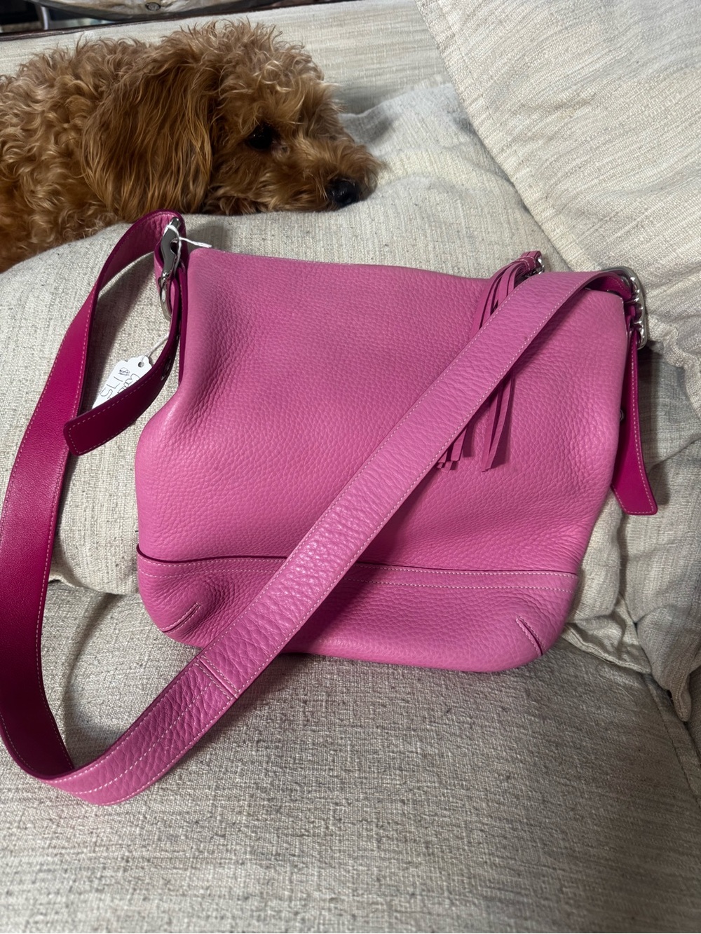 Coach Hot Pink Pebbled Leather Shoulder Bag